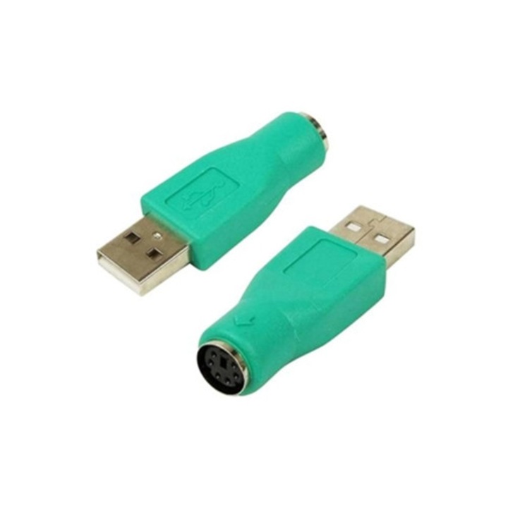 Adaptor computer 2PCS, PS2 la USB, negru/verde