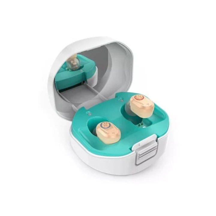 Aparat auditiv digital reincarcabil Sunny Spaces, amplificator de sunet mini, ton ajustabil