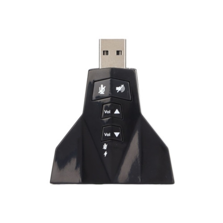 Placa de sunet externa USB 7.1, adaptor stereo pentru laptop si headset