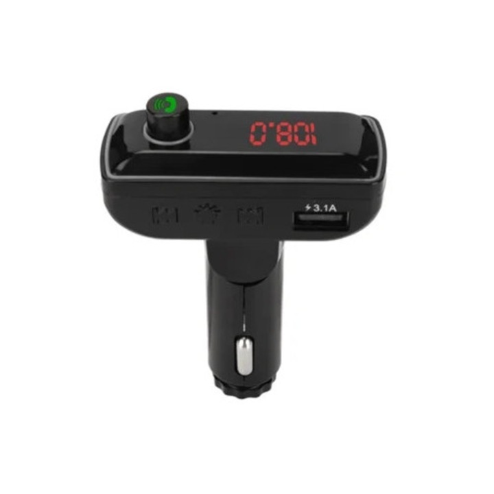 Transmitator FM auto, Bluetooth 5.0, lumina ambientala, apeluri hands-free, incarcare USB, incarcator auto F12
