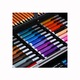 Set desen copii 145 piese, valiza portabila, creioane, carioci, acuarele, acrilice, pensule, ascutitoare, radiere, unicorn, Albastru