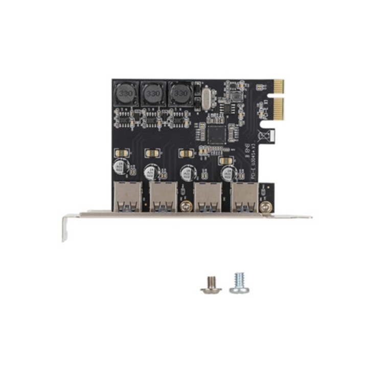 Placa de expansiune USB PCI-E, 4 porturi USB3.0, 5Gbps