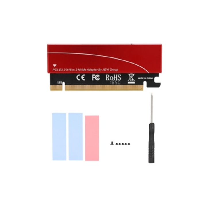 Adaptor extensie NVME M.2 la PCIE 3.0, racire cu gel, rosu