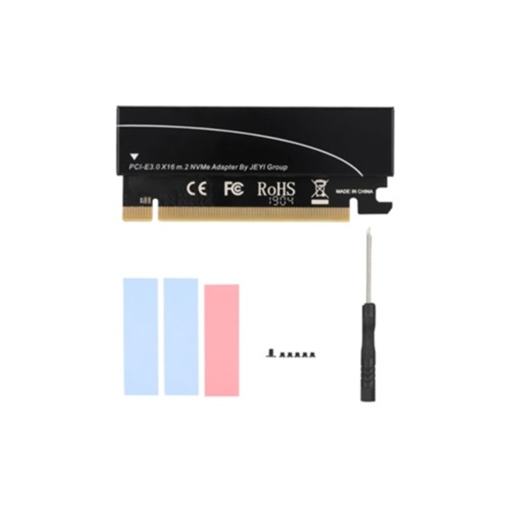 Adaptor extensie NVMe M.2 la PCIe 3.0, racire cu gel, negru