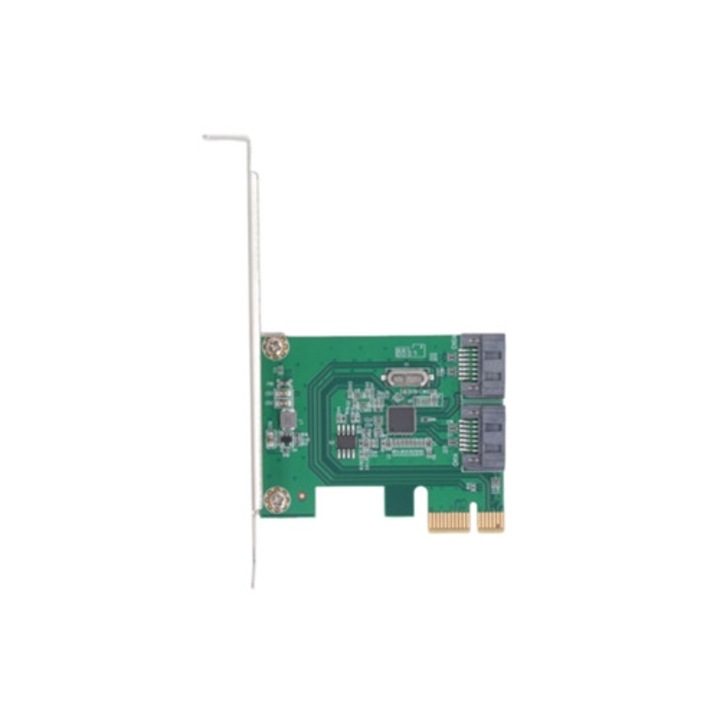 PCIe X1 адаптер с 2 SATA порта, бърз трансфер, plug and play