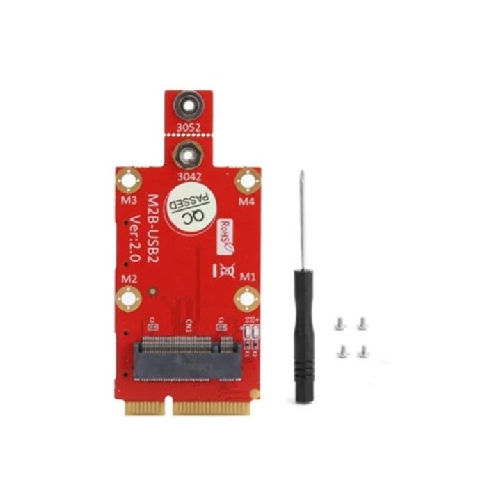 Adaptor M.2 la Mini PCIe, cu sloturi pentru carduri Nano SIM