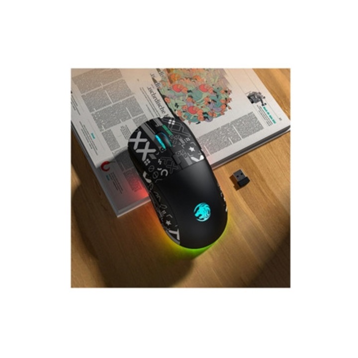 Mouse gaming wireless Bluetooth KH2023, iluminare RGB, reincarcabil