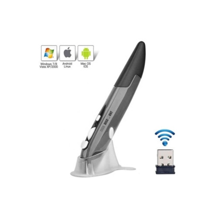 Mouse wireless, ergonomic vertical, silentios, reincarcabil