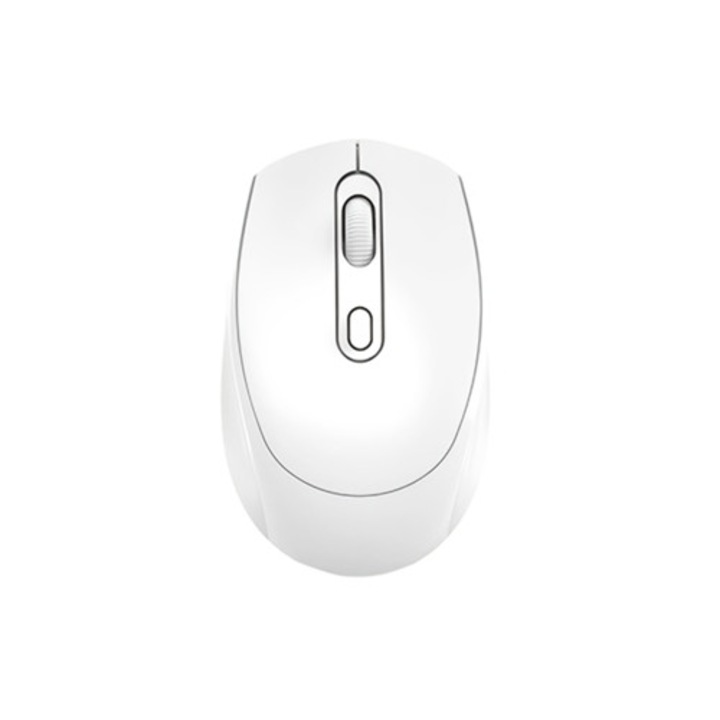 Ергономична безжична мишка бяла 2.4G, 1600 DPI