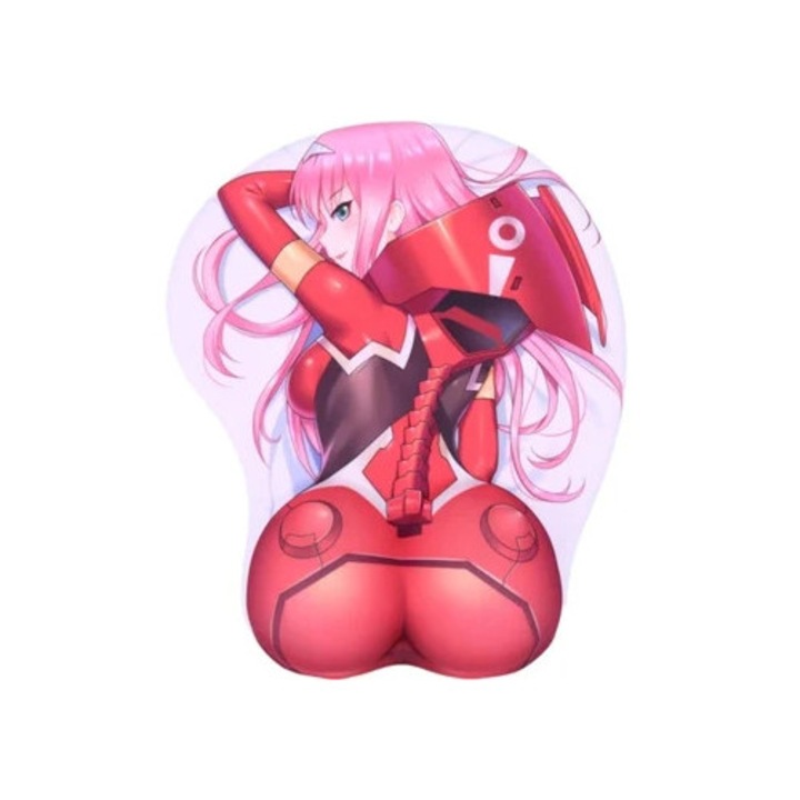 Mousepad 3D Anime Girl Kawaii, albastru, 26x22cm