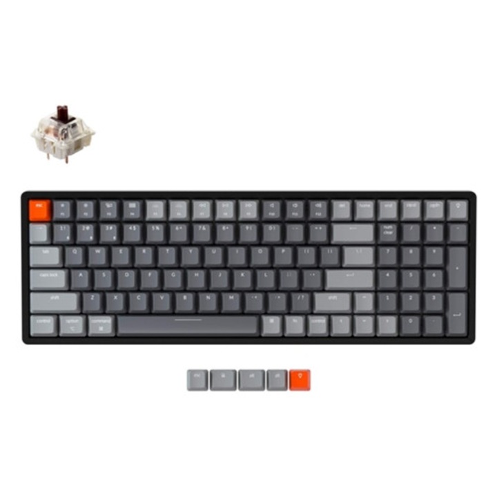 Bluetooth клавиатура, 100 клавиша, RGB подсветка, кабелна/безжична