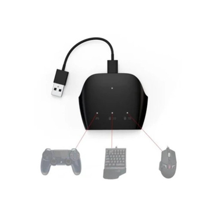 Converter mouse si tastatura pentru Nintendo Switch, negru