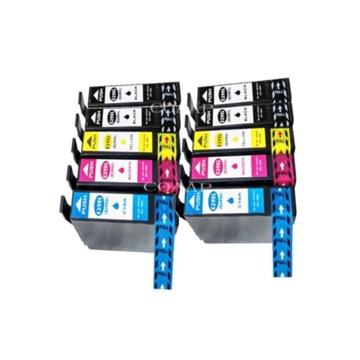 Kompatibilis tintasugaras nyomtatópatronok, 10 db-os készlet, fekete, cián, magenta, sárga