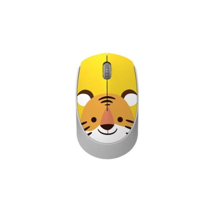 Mouse wireless ergonomic, form animal cartoon, optic, galben