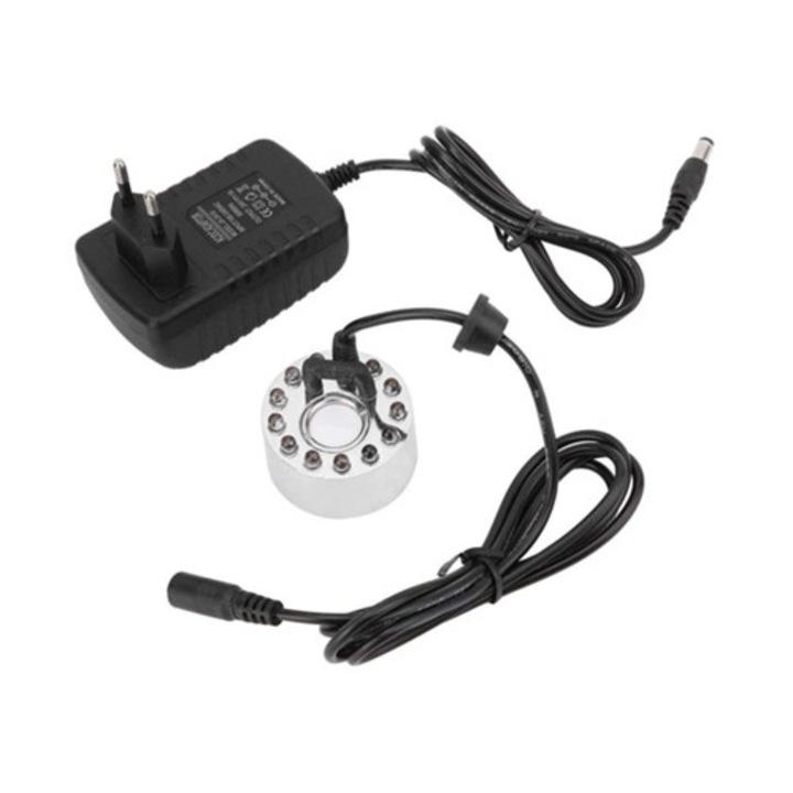 Generator de fum ultrasonic, 12 LED, 24V DC, 250ML/H