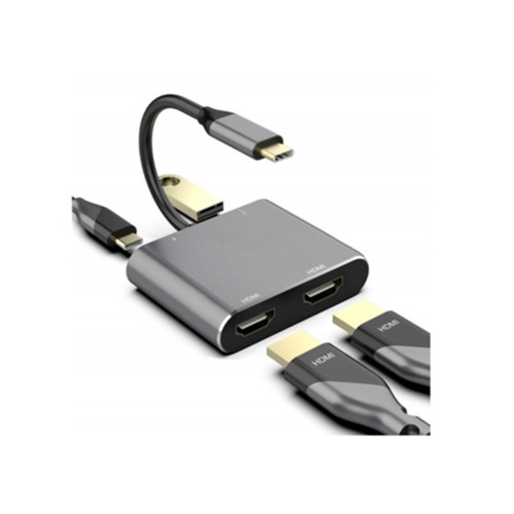 Adaptor USB 3.0 la Dual HDMI pentru doua monitoare