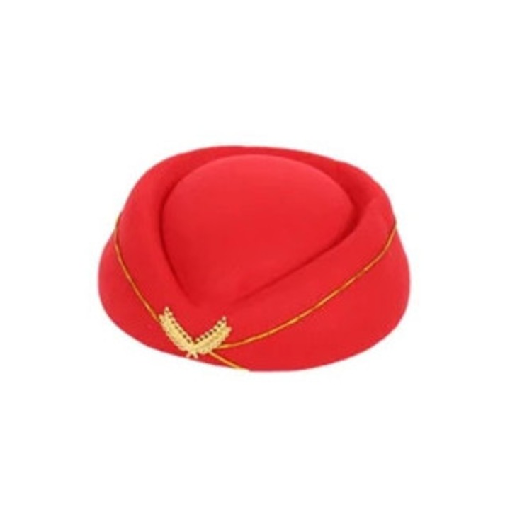 Caciula dama Fantasia, beret retro, uniforma stewardesa, rosie, o marime