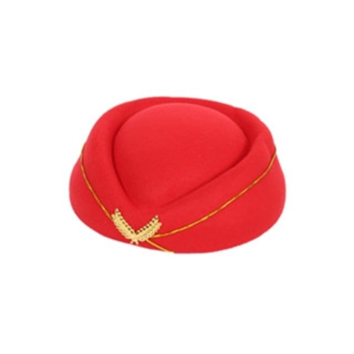 Caciula dama Fantasia, beret retro, uniforma stewardesa, rosie, o marime