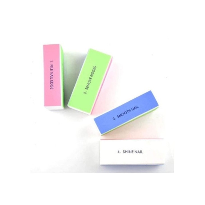 Set pile cosmetice cu 4 blocuri de lustruire 4 in 1 pentru manichiura si arta unghii