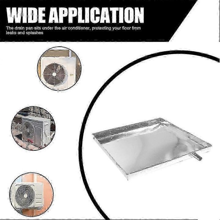 Tava exterioara pentru aer conditionat cu teava de drenaj, metal galvanizat, 1 bucata