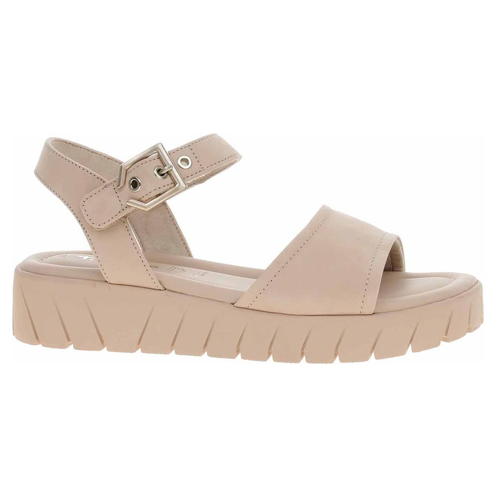 Sandale dama Tamaris, bej, piele naturala, talpa interioara cu memorie, marime 41