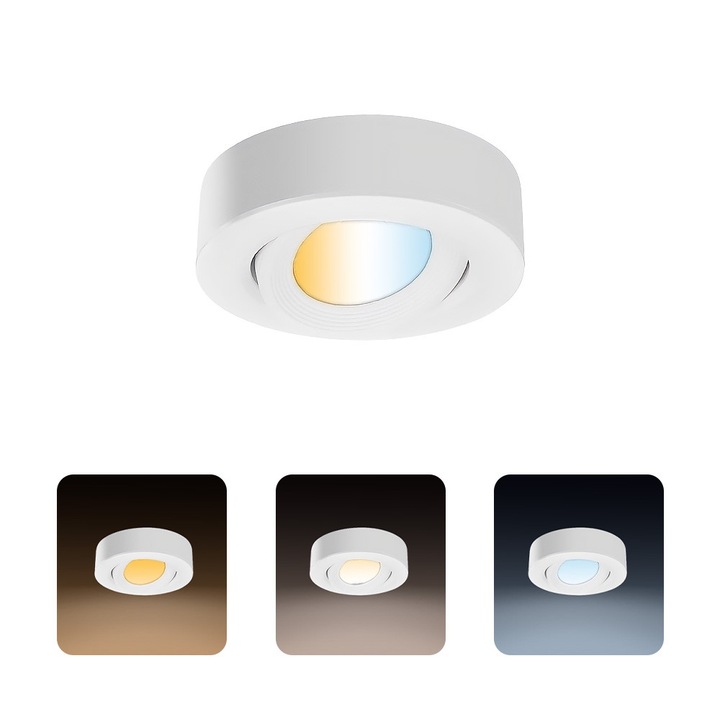 Spot LED aplicat Horoz Electric NORA PRO/S 5W 450lm alb 93x30mm 3CCT