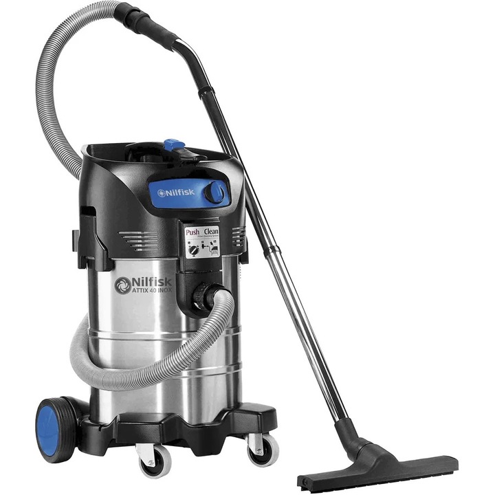 Aspirator cu spalare Nilfisk 1500W, 37L, rezervor inox, multi-suprafete