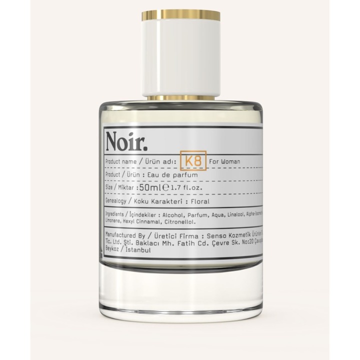 Parfum Noir K8, eau de parfum 50ml, floral, note fructate