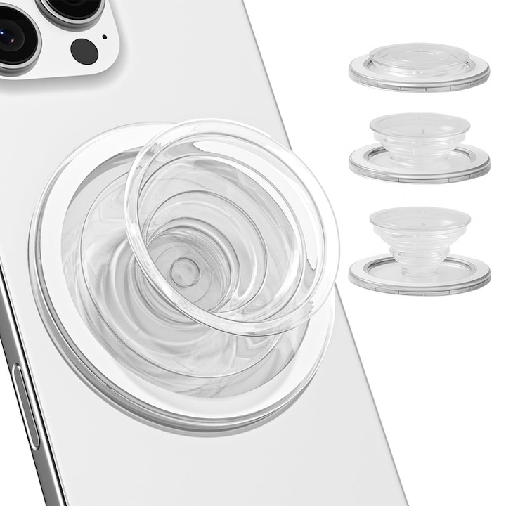Suport telefon Chucai magnetic transparent pliabil 5x5cm