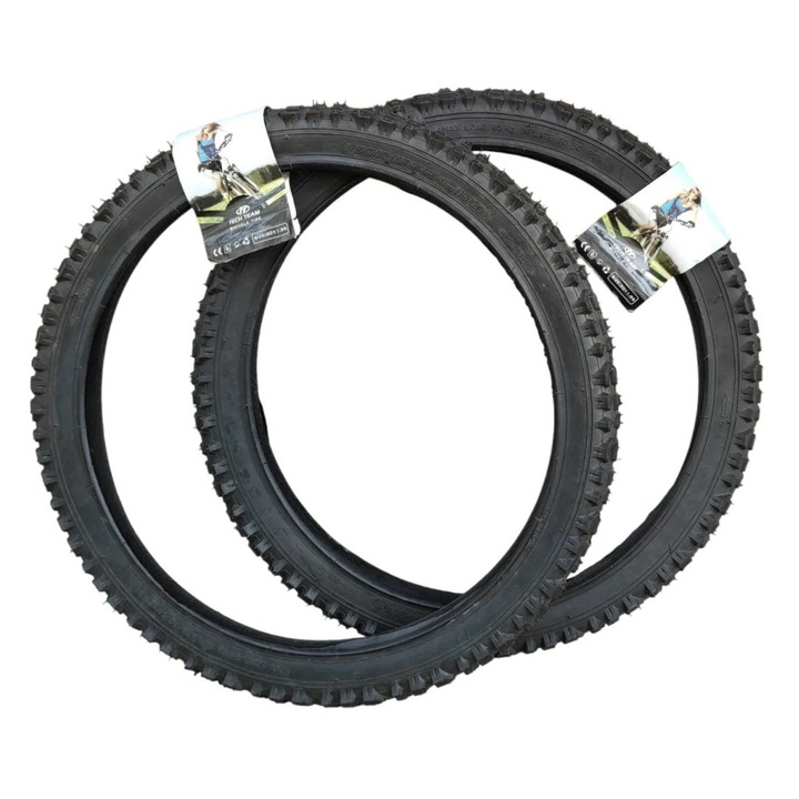 Cauciuc bicicleta, 20X1.95, set 2 buc anvelope, crampoane, HYD 003