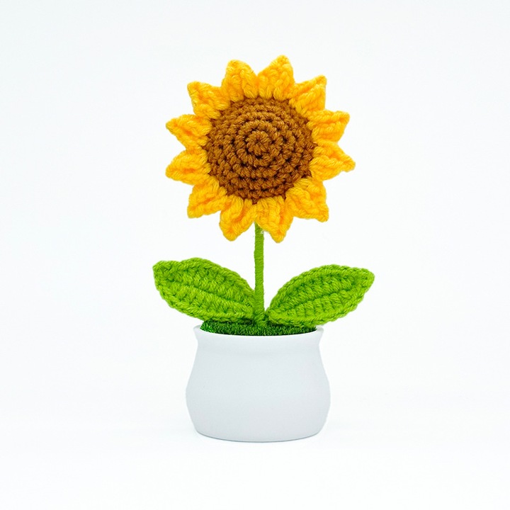 Jucarie de plus, suport emotional, doll tricotat manual, energie pozitiva, multicolor, 10x15cm