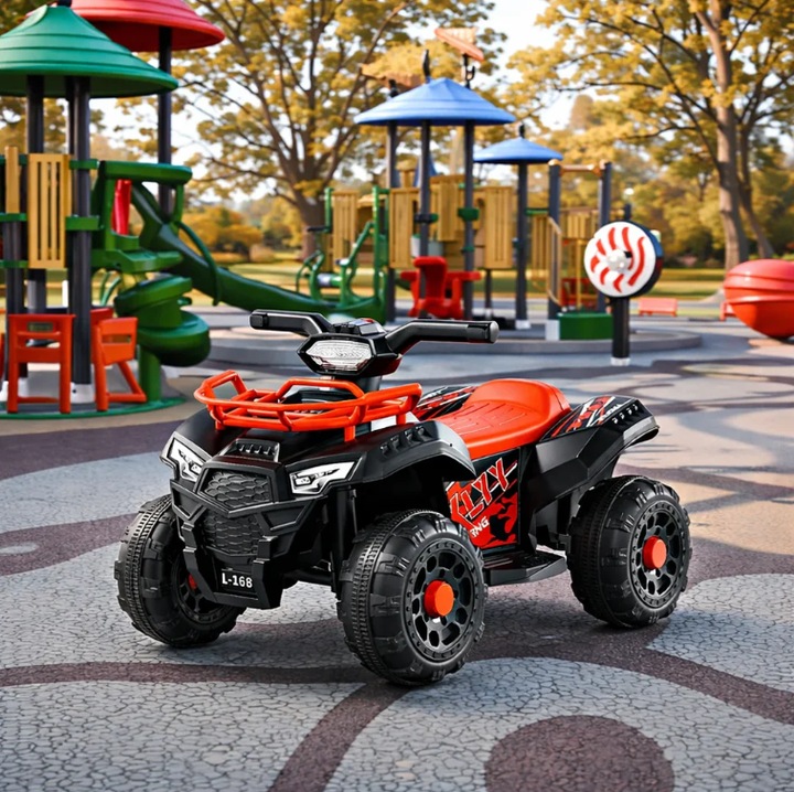 ATV electric pentru copii, 3-4 ani, 6V, 3–5 km/h, sigur si usor de utilizat, design off-road, rosu