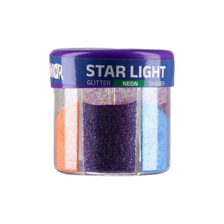 Csillámpor Junior, neon színek, 50 g, 6 szín