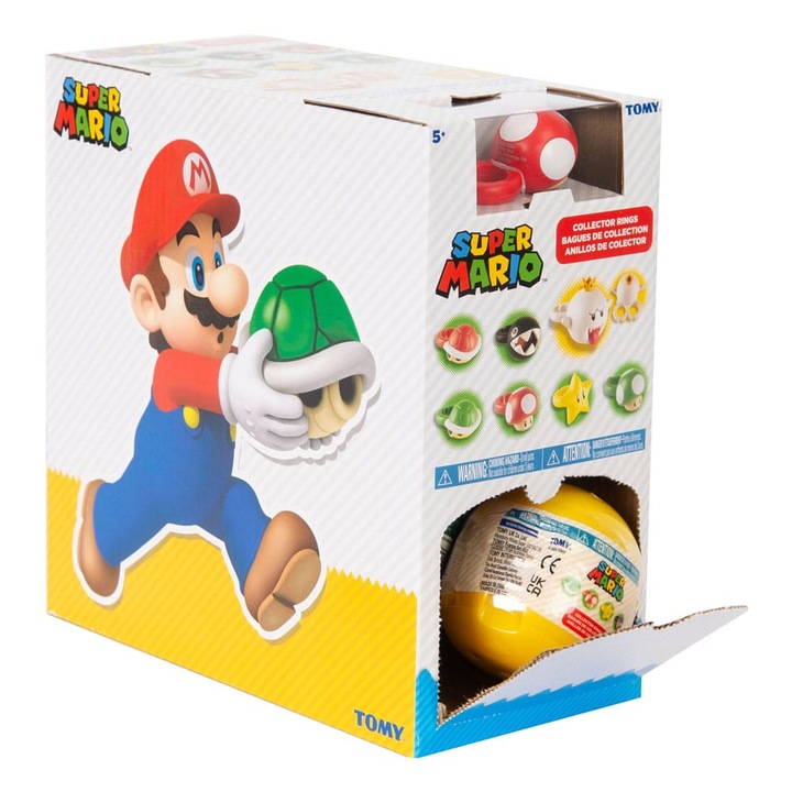 Комплект пръстени Super Mario, TOMY, Мистериозна капсула, 9 броя