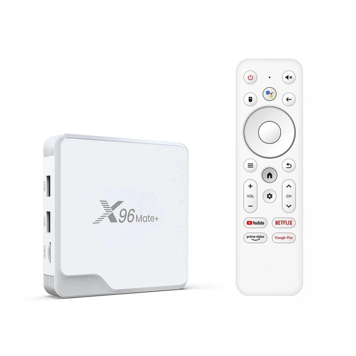 Смарт ТВ Бокс X96Q Mate+ 2GB/16GB – Бял дизайн, Android 14, 6K Ultra HD и Bluetooth 5