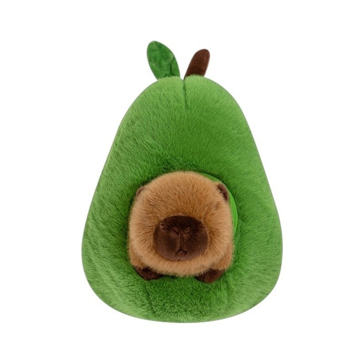 Jucarie de plus, Capybara, capsuni si avocado, verde, 45cm