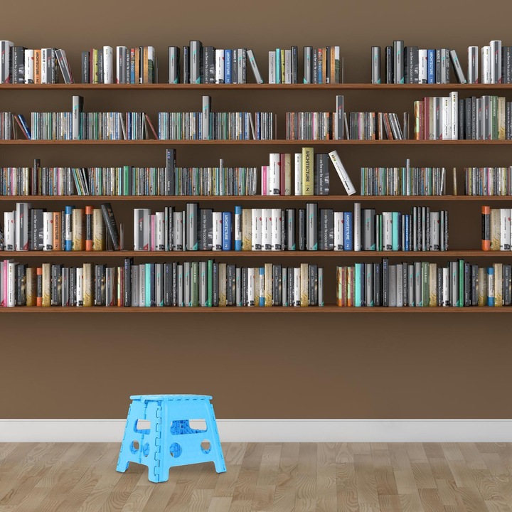 Сгъваема табуретка Northio, бяла, 22x30x20см, капацитет 150кг