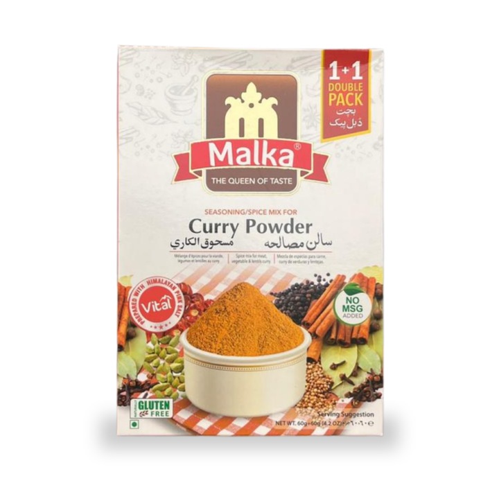 Curry Pudra Malka, condiment indian, textura fina, culoare aurie, 100g