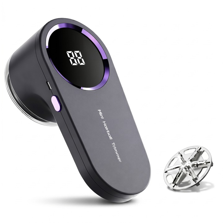 Aparat Electric Portabil pentru Curatat Scame DREVOX, Baterie 500mAh, Lame din Otel Inoxidabil, Rezervor Detasabil, pentru Haine, Canapea, Lenjerii, Fotolii, Scaune Auto Textile