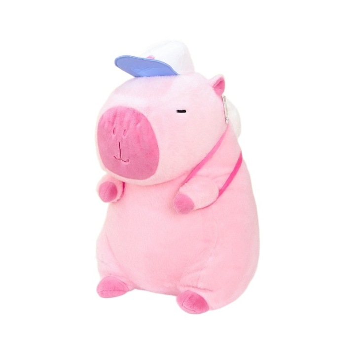 Jucarie de plus, Capybara, 45cm, roz, editia Baseball