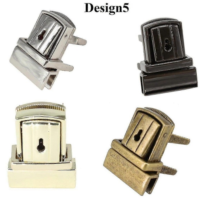 Fém Tuck Lock csat, 10 darabos szett, ezüst