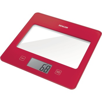 Cantar de bucatarie Sencor SKS 5024RD, Ecran LCD, Sticla securizata, Rosu Cantar de bucatarie Sencor SKS 5024RD, Ecran LCD, Sticla securizata, Rosu