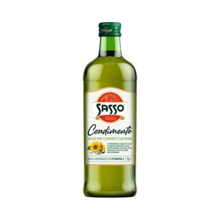 Ulei condiment Sasso, amestec ulei de măsline și ulei de floarea-soarelui, 1l, Italia