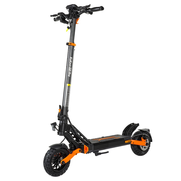Trotineta electrica KuKirin G2 Pro ABE, motor 500W, 48V 15.6AH, viteza maxima 20km/h, autonomie 65km, roti 9 inch, Frane cu disc dublu, amortizor cu arc, sa detasabila, Sistem de iluminare LED, negru