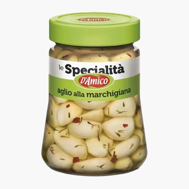 Usturoi murat, D'Amico, 280g, în ulei de floarea-soarelui, ideal pentru salate și aperitive