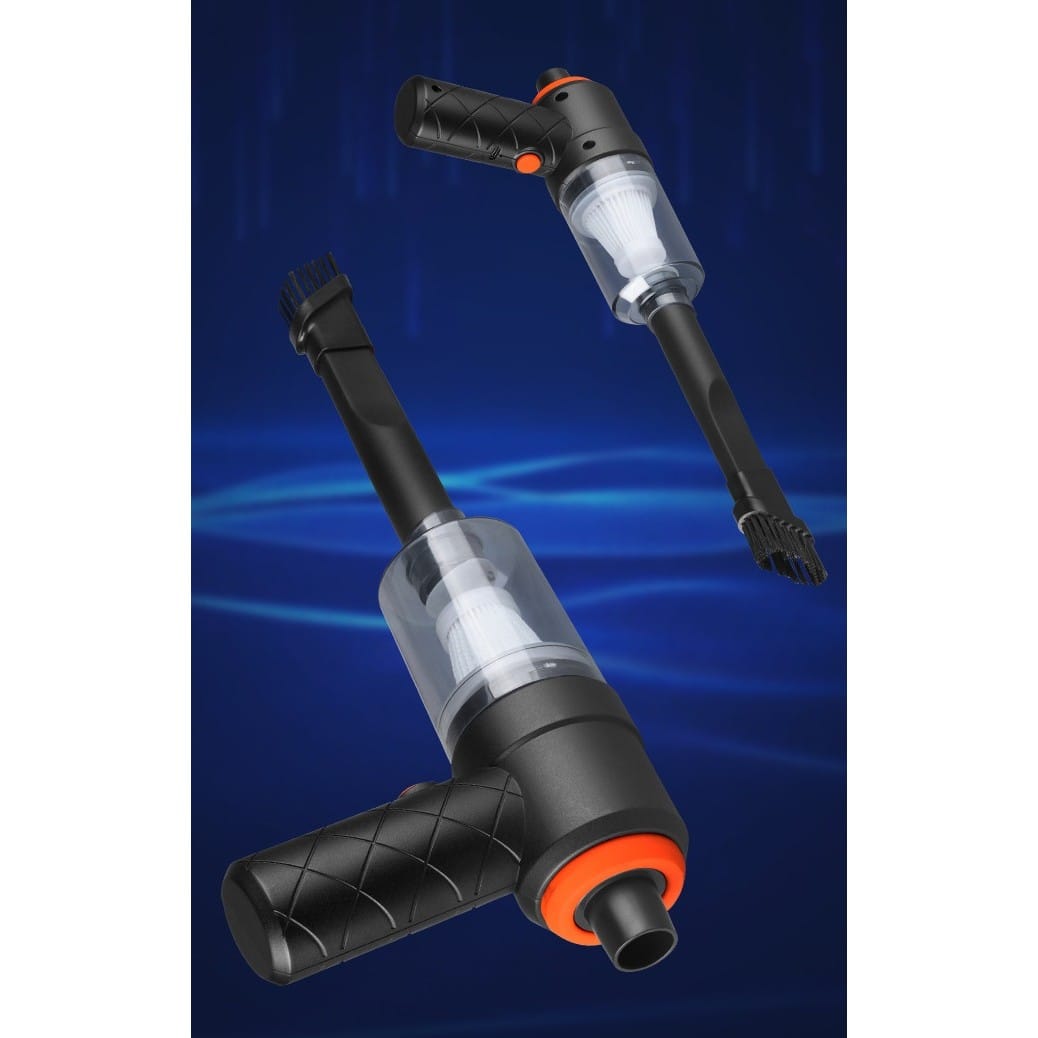 Aspirator Portabil fara Fir, Tip Pistol 2 in 1, Suflare si Aspirare, Incarcare USB, Pentru Casa si Masina, Autonomie 30 min, Negru