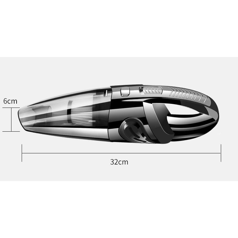 Aspirator de Mana Portabil Turbo pentru Uz Caznic sau Auto, Functie de Aspirare Umeda si Uscata, Incarcare USB, 32.000 rot/min, Putere 120W, Aspirare cu Vid de 4 Bar, 5 Accesorii pentru Spatii Inguste, Negru