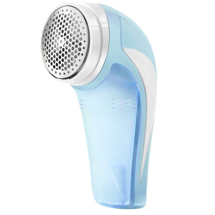 Aparat Pentru Curatat Scame, Par Si Praf, Pentru Diferite Tipuri De Material, Cu Lame Din Otel Inoxidabil, Incarcare Prin USB Type-C, Cu Perie De Curatare si Cablu USB Incluse, 13.5x9 cm, Albastru