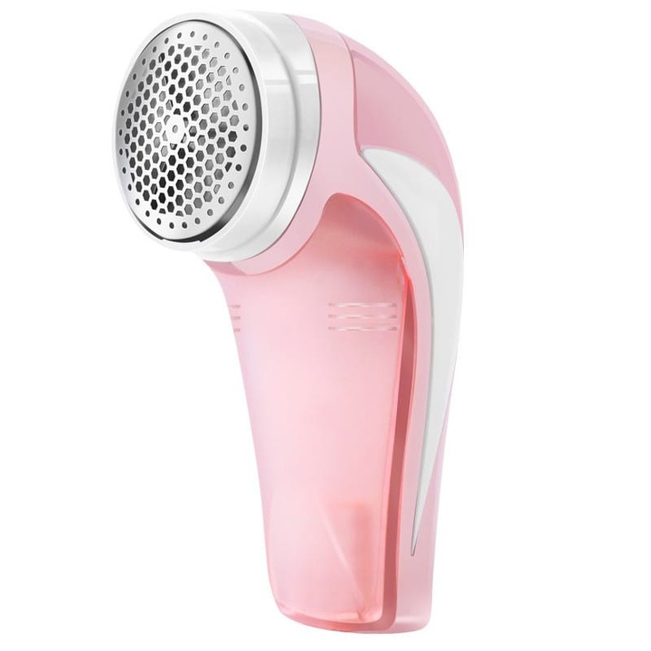 Aparat Pentru Curatat Scame, Par Si Praf, Pentru Diferite Tipuri De Material, Cu Lame Din Otel Inoxidabil, Incarcare Prin USB Type-C, Cu Perie De Curatare si Cablu USB Incluse, 13.5x9 cm, Roz