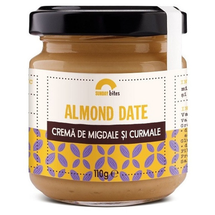 Crema tartinabila Sunday Bites, migdale si curmale, Almond Date - 110g